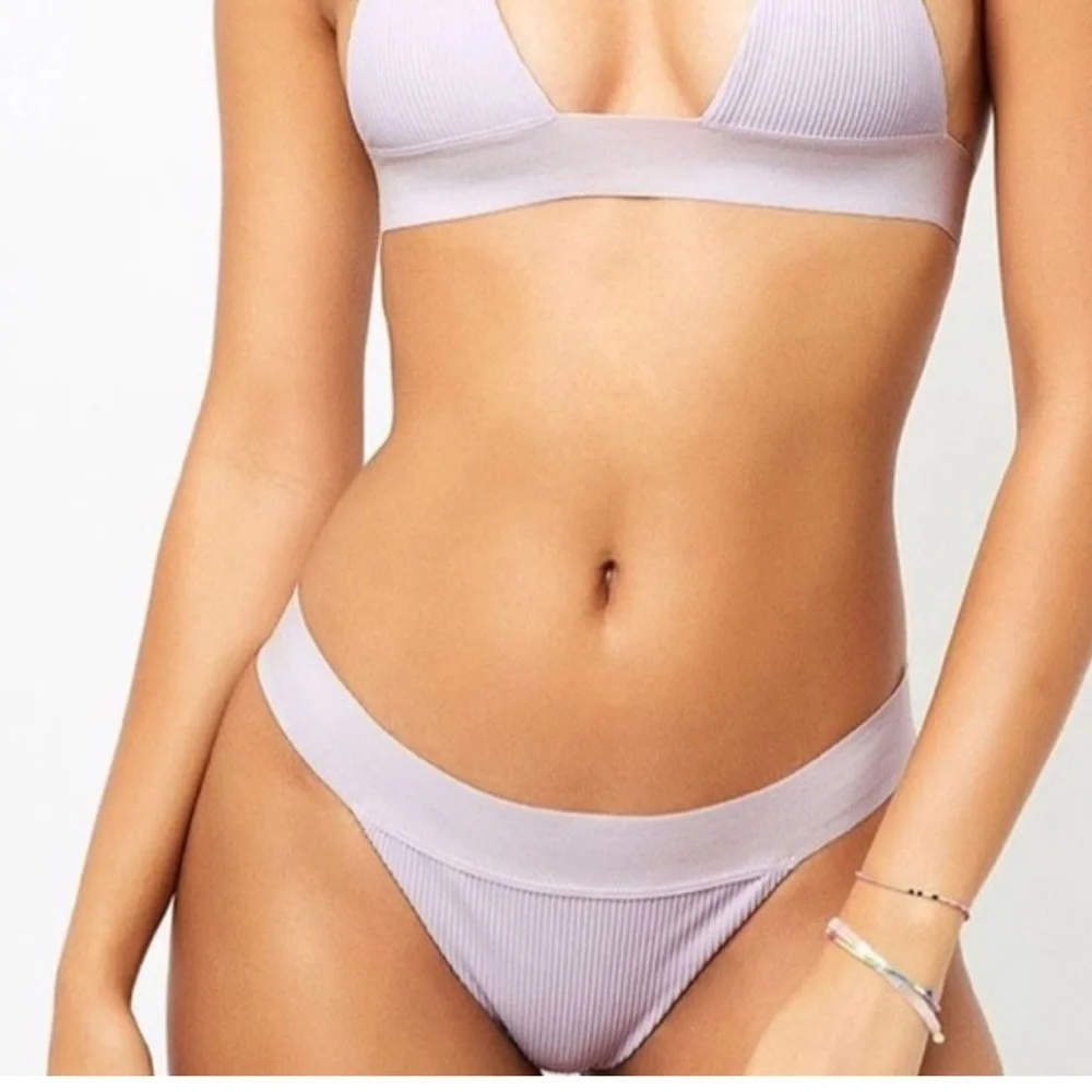 NWOT. Frankie’s Bikinis winnie ribbed bottom in size Large color‎ daffodil